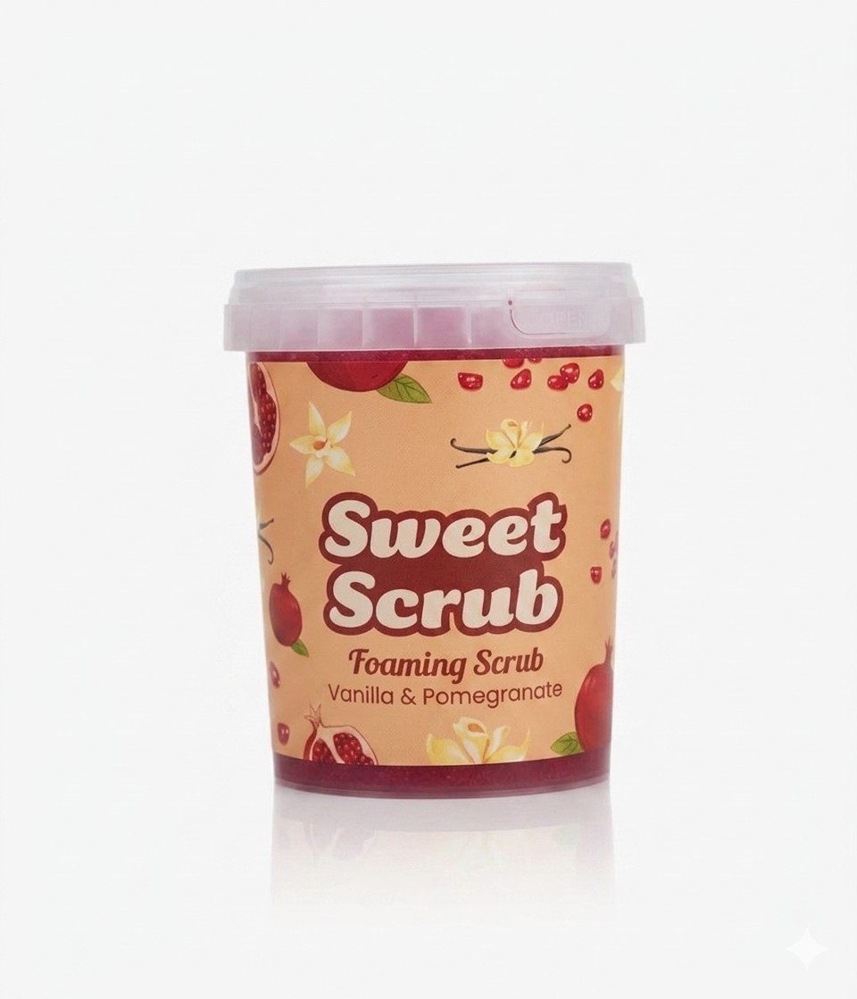 SWEET SCRUB foaming scrub vanilla & pomegranate سكراب رغوي مقشر للجسم بالفانيلا والرمان
